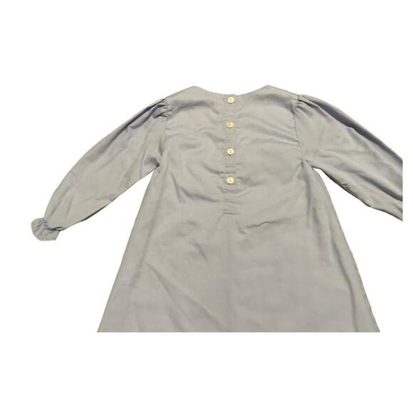 Adorable Smocked Threads by C&L Floral Trim Cotton Dress, Gray, Size 3T - Picture 2 of 12